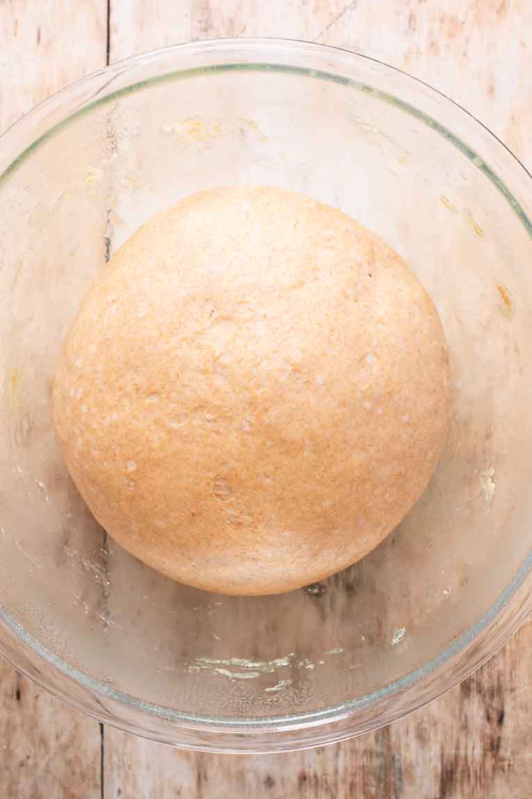 Sandwich Bread dough after rising.