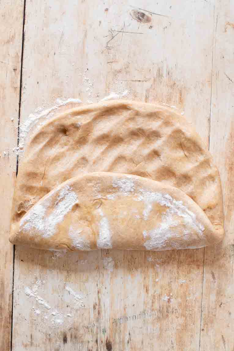 Sandwich Bread dough folded.