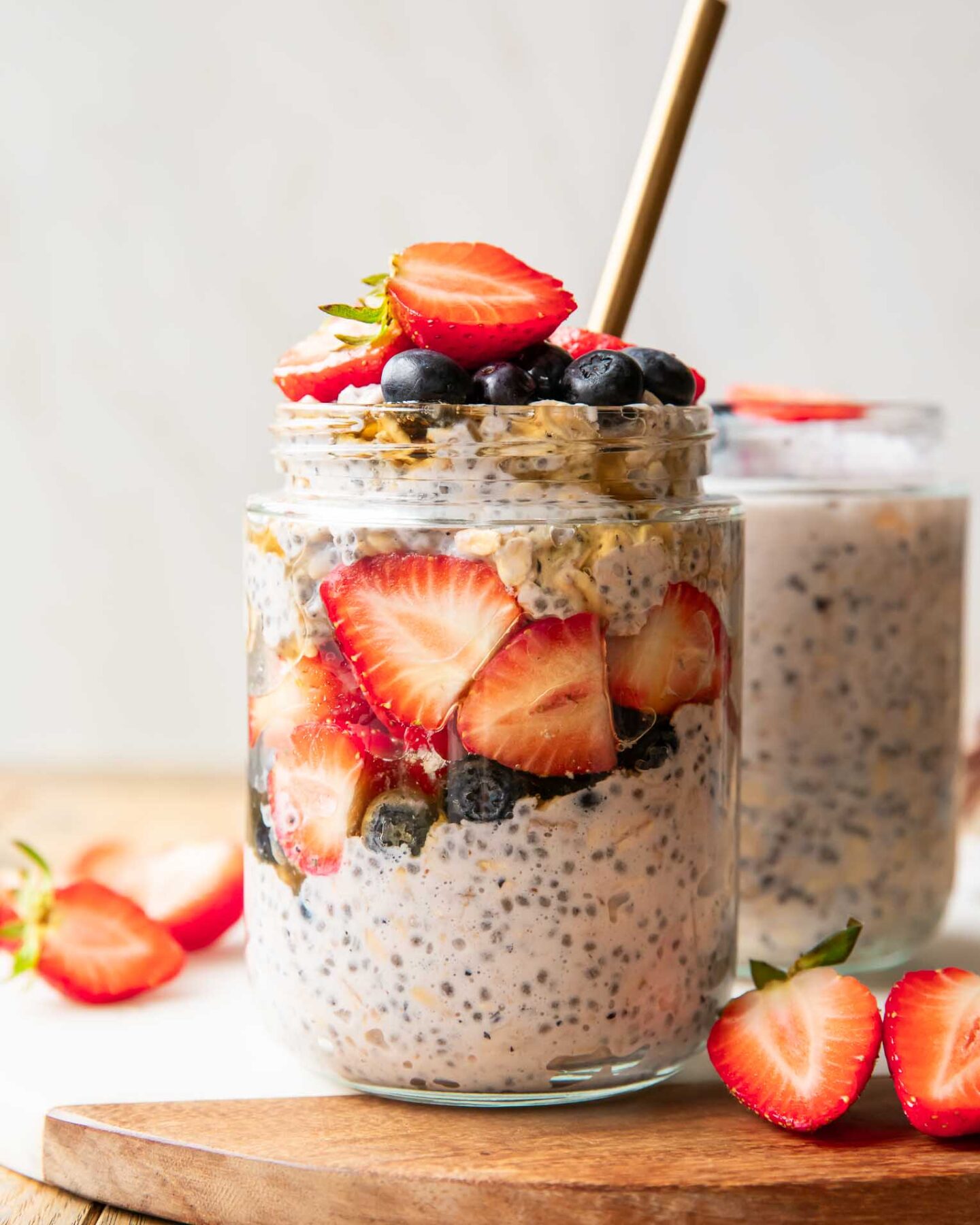 Across photo of Berry Overnight Oats recipe.