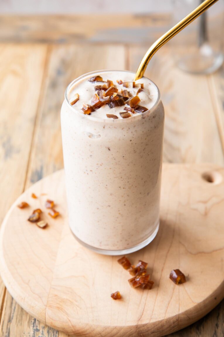 Angled photo of Date Shake.