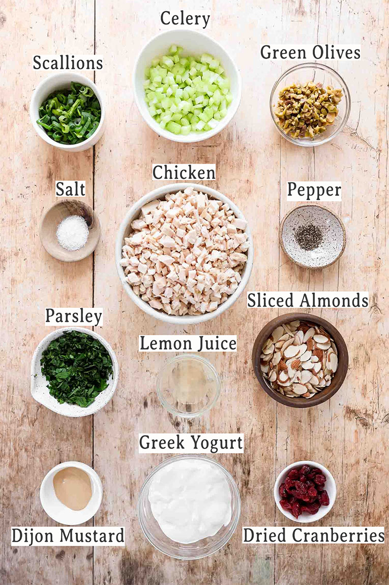 Ingredients for Chicken Salad Recipe.