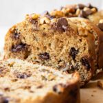 Across photo of sliced Date Walnut Cake.