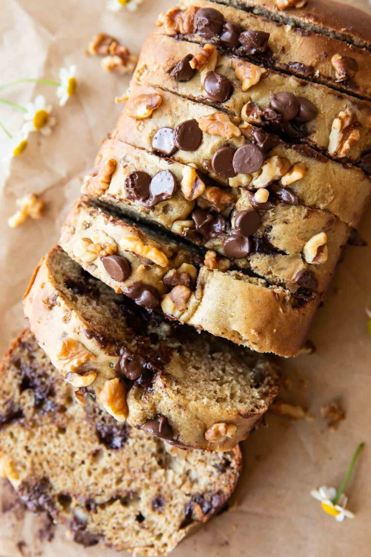 Top shot photo of sliced Date Cake Recipe.