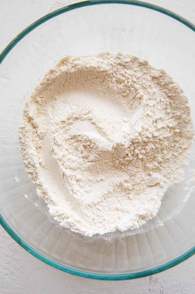 Dry ingredients in Date Cake Recipe.