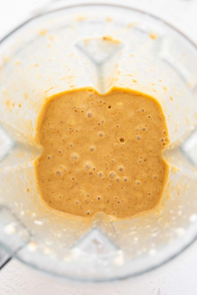 Blended cottage cheese and dates.