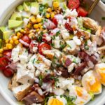 Close up of Chicken Cobb Salad recipe.