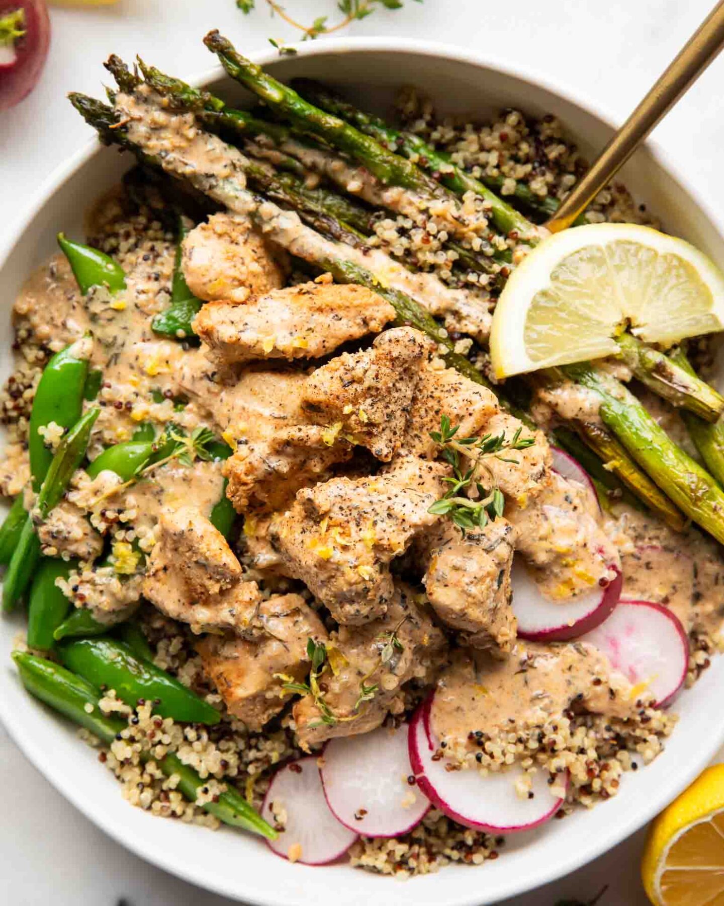 Top photo of Lemon Pepper Chicken Bowl recipe.