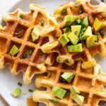 Close up savory waffles.