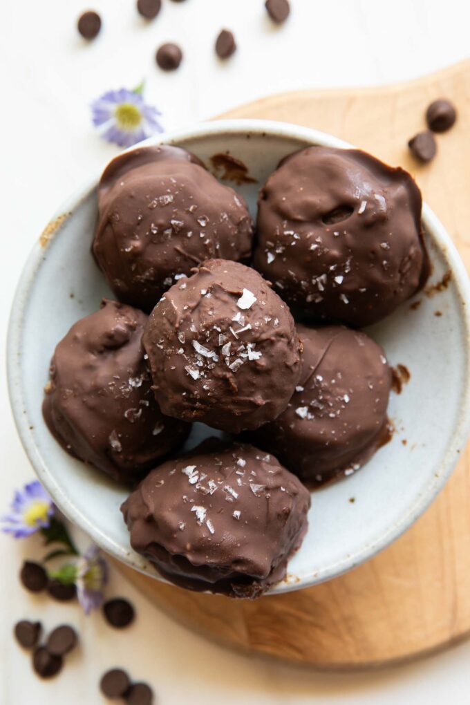 Top photo of Brownie Balls recipe in a bowl.
