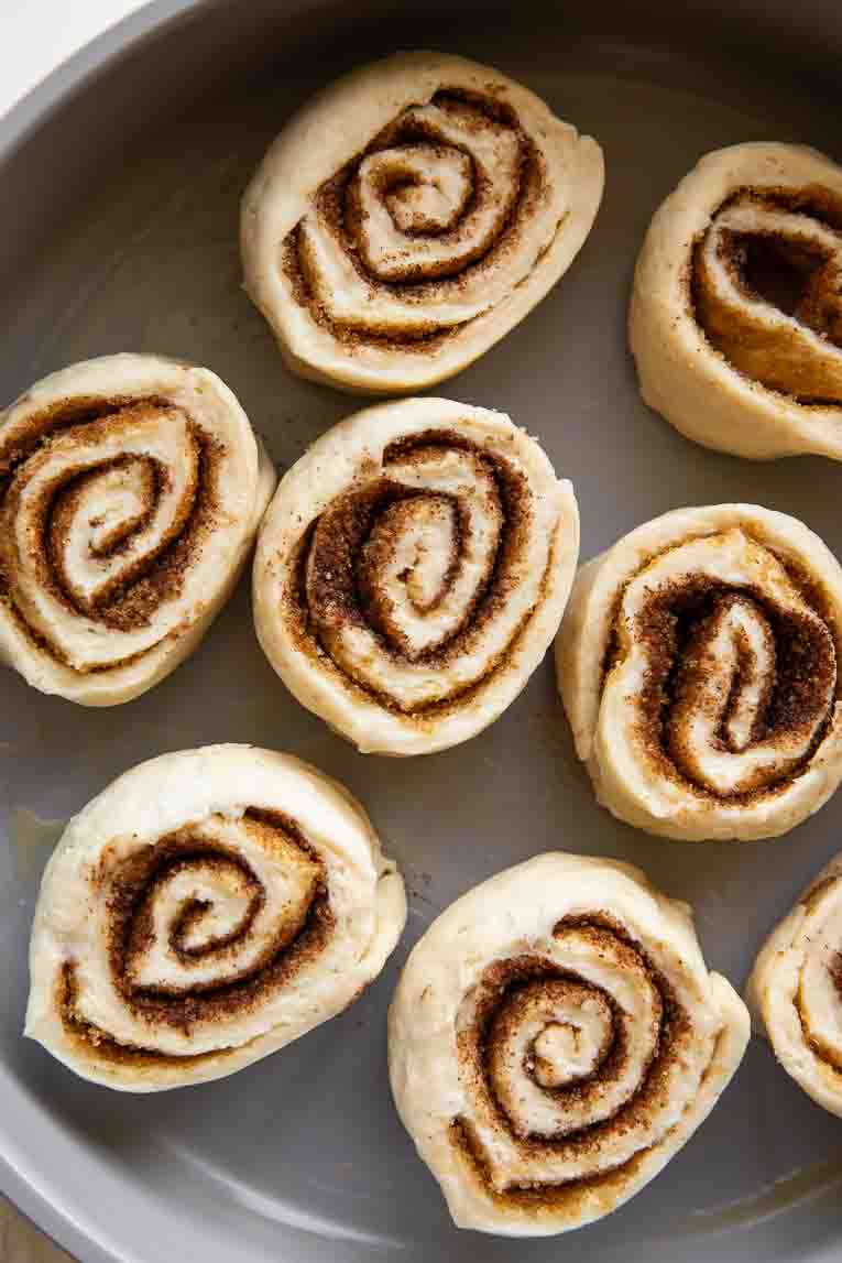 Rolled Cottage Cheese Cinnamon Roll dough.