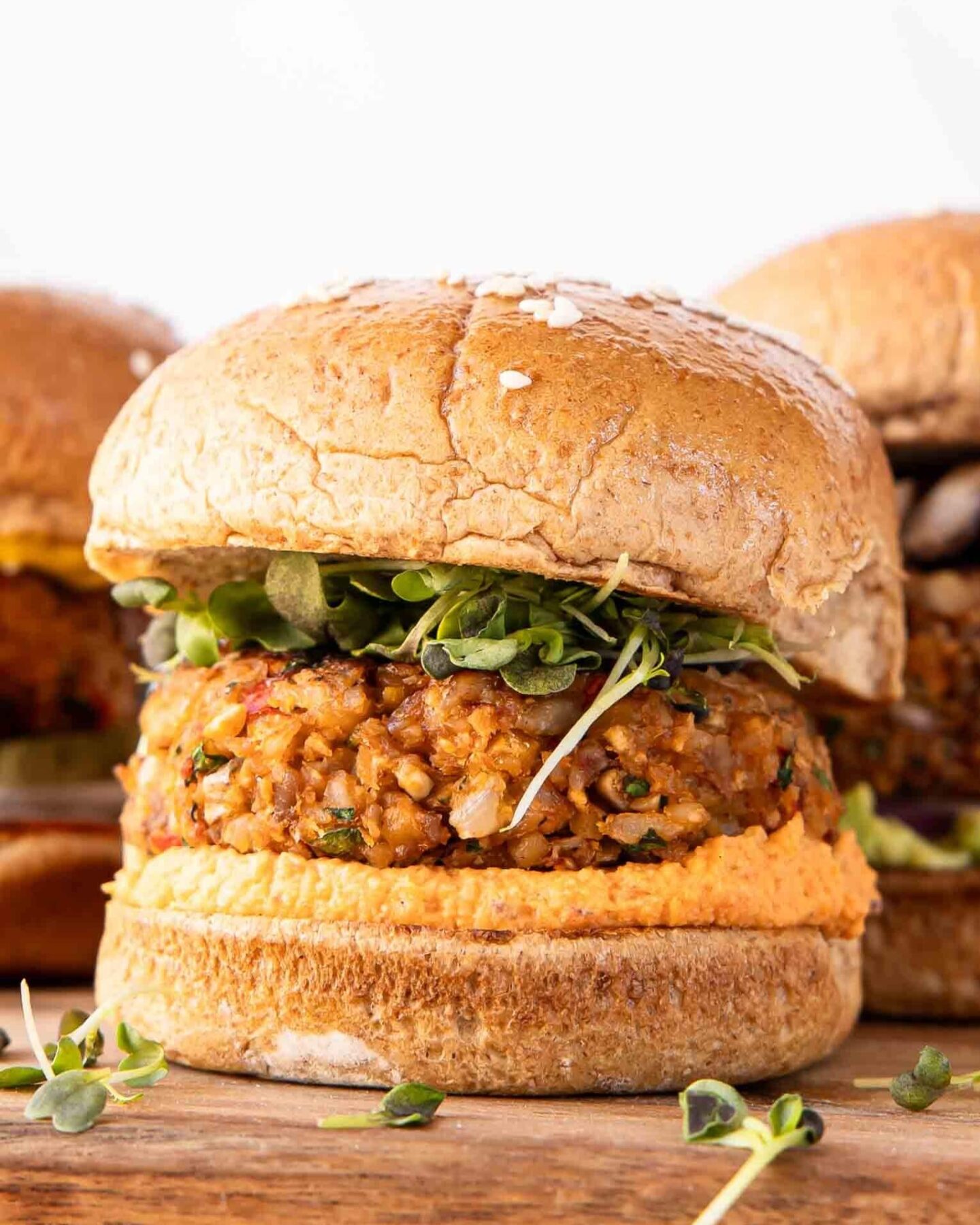 Across photo of Veggie Burger recipe.