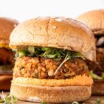 Across photo of Veggie Burger recipe.