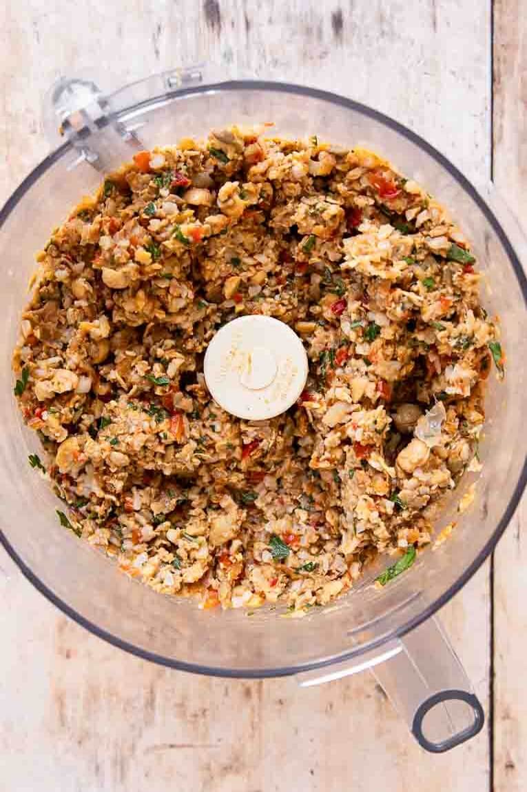 Blended Veggie Burger mixture.