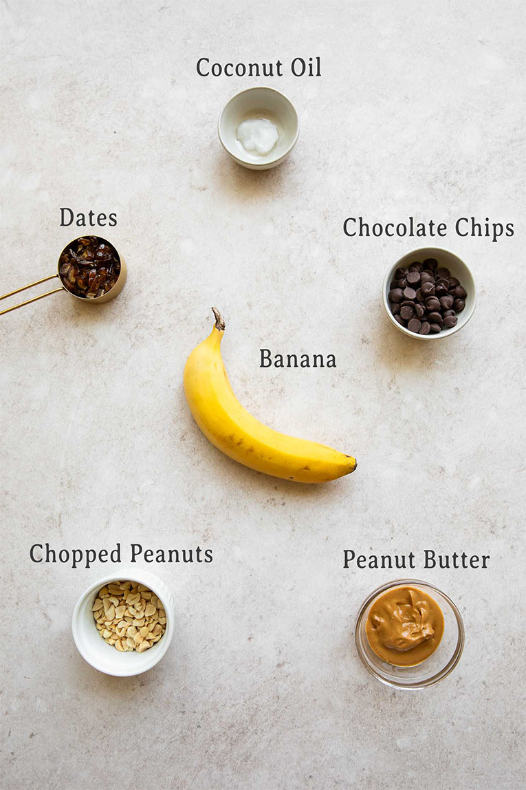 Ingredients in Frozen Banana Snickers recipe.