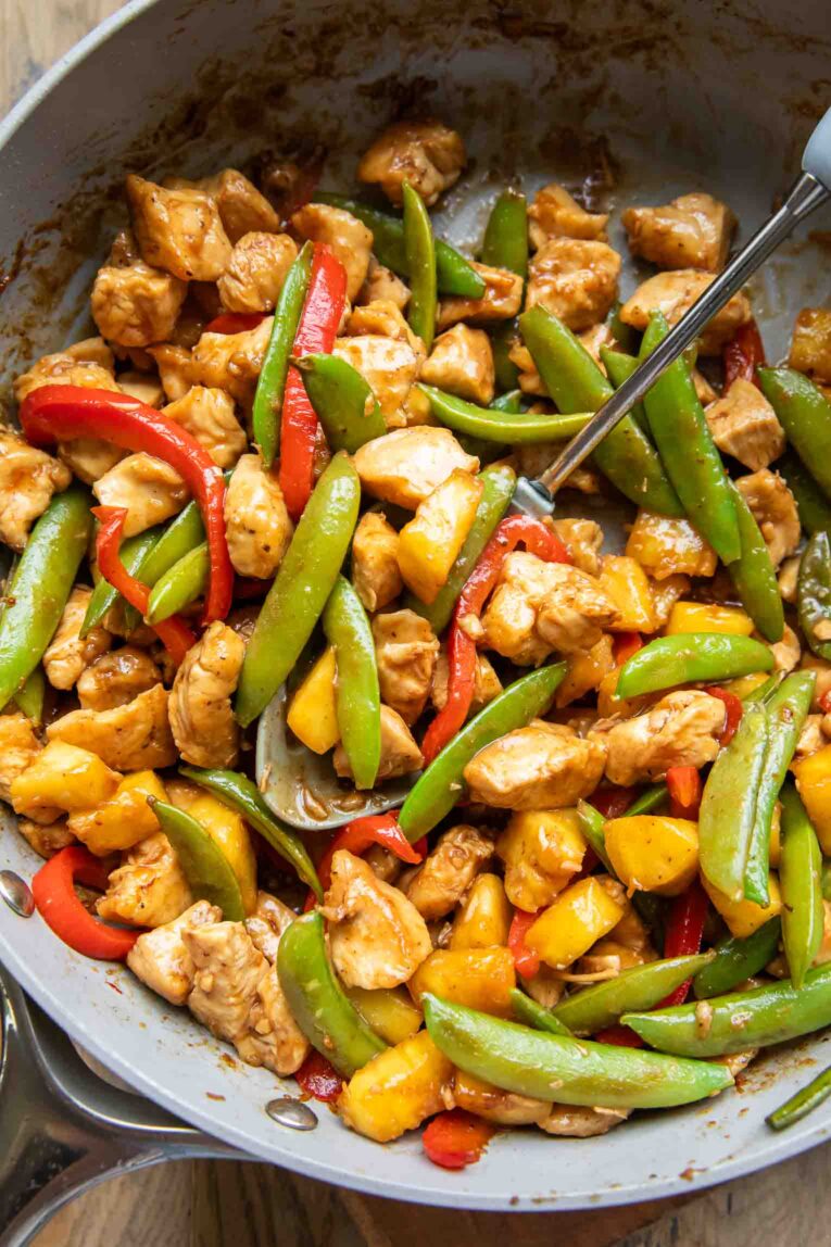 Pineapple Teriyaki Chicken recipe in a pan.
