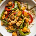 Pineapple Teriyaki Chicken Bowl with fork.