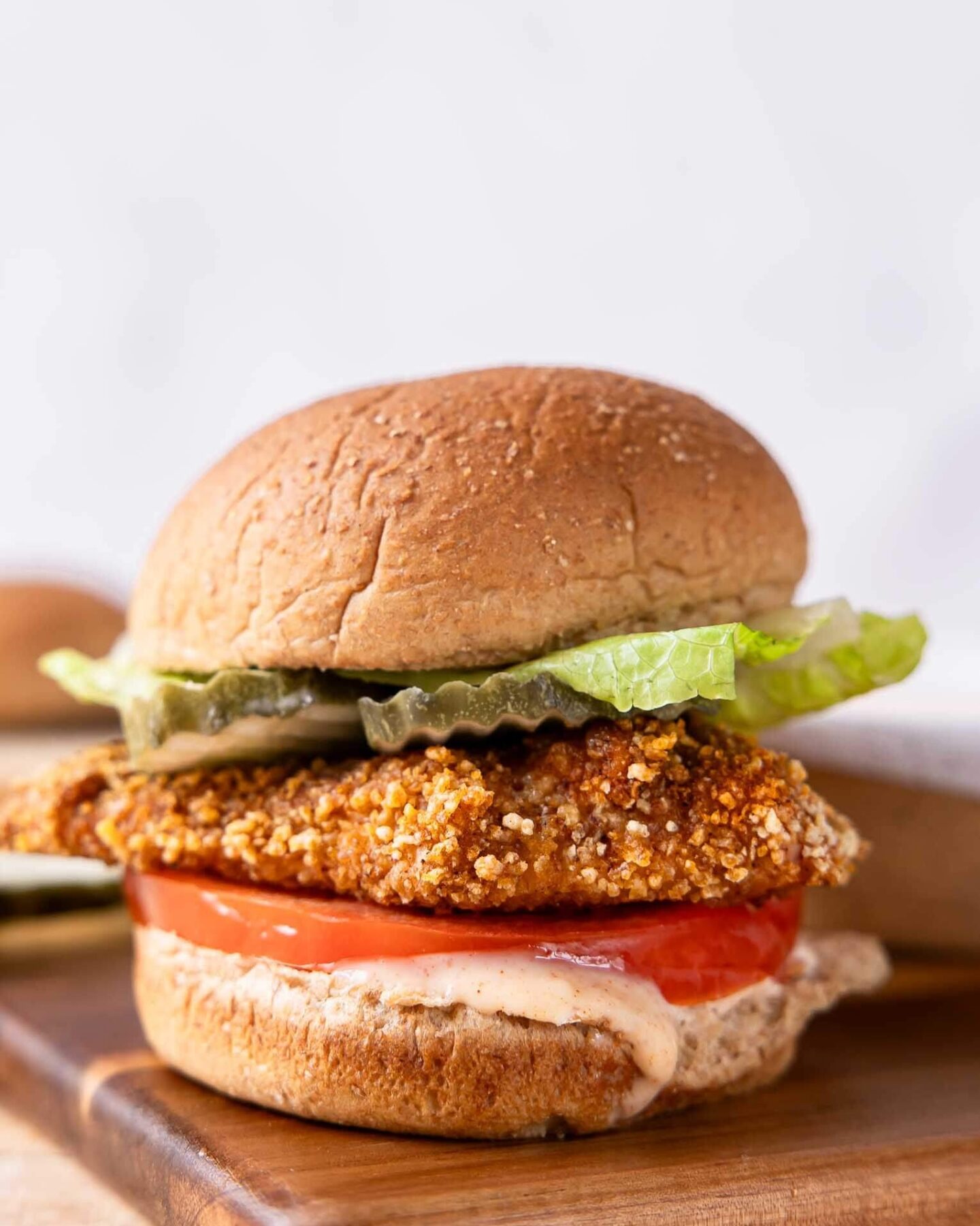 Across photo of Chick Fil A Spicy Chicken Sandwich.