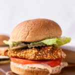 Across photo of Chick Fil A Spicy Chicken Sandwich.