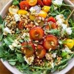 Cherry Plum Goat Cheese Salad top shot photo.