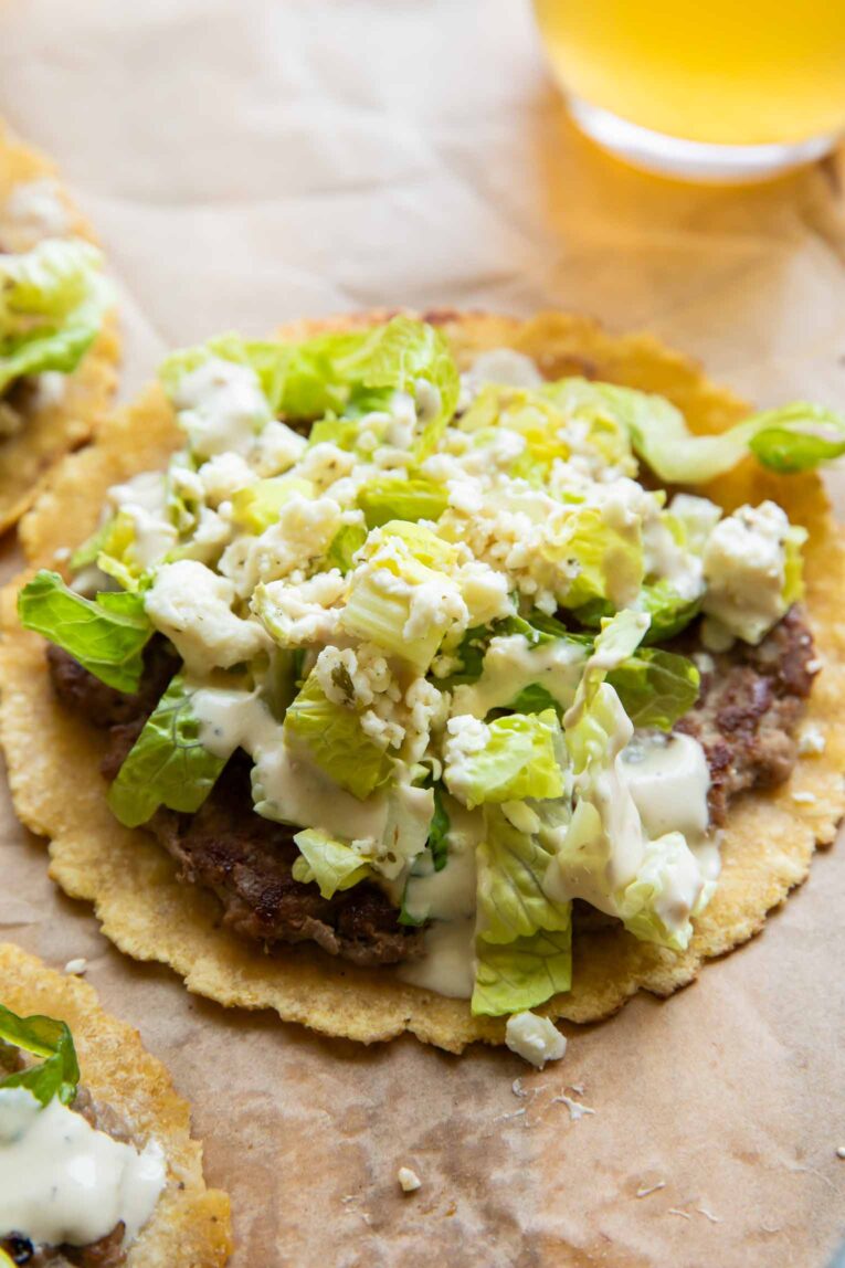 Angled photo of TikTok Smashed Tacos.