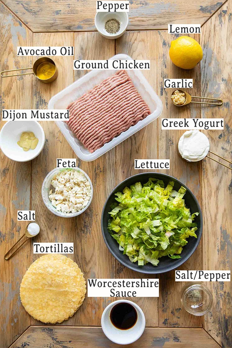 Ingredients in Chicken Smashed Tacos recipe.