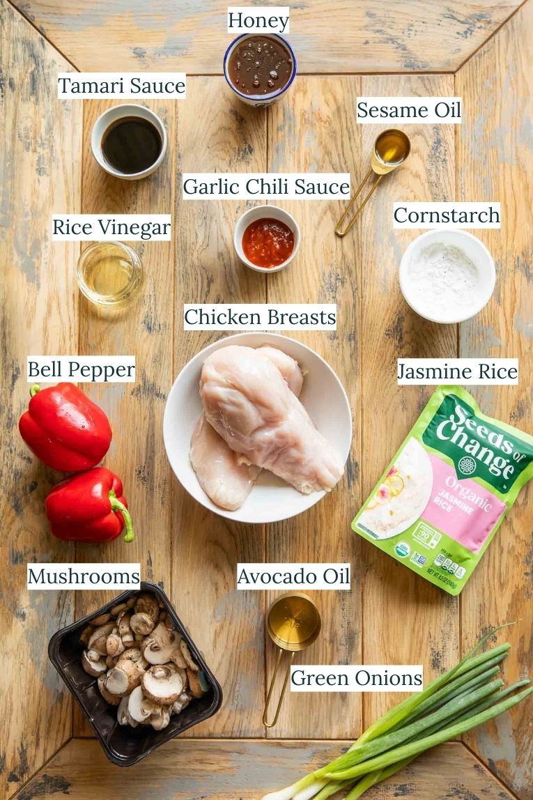 Top Photo Ingredients for General Taos Chicken.