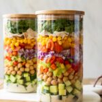 Salad layered in two jars.