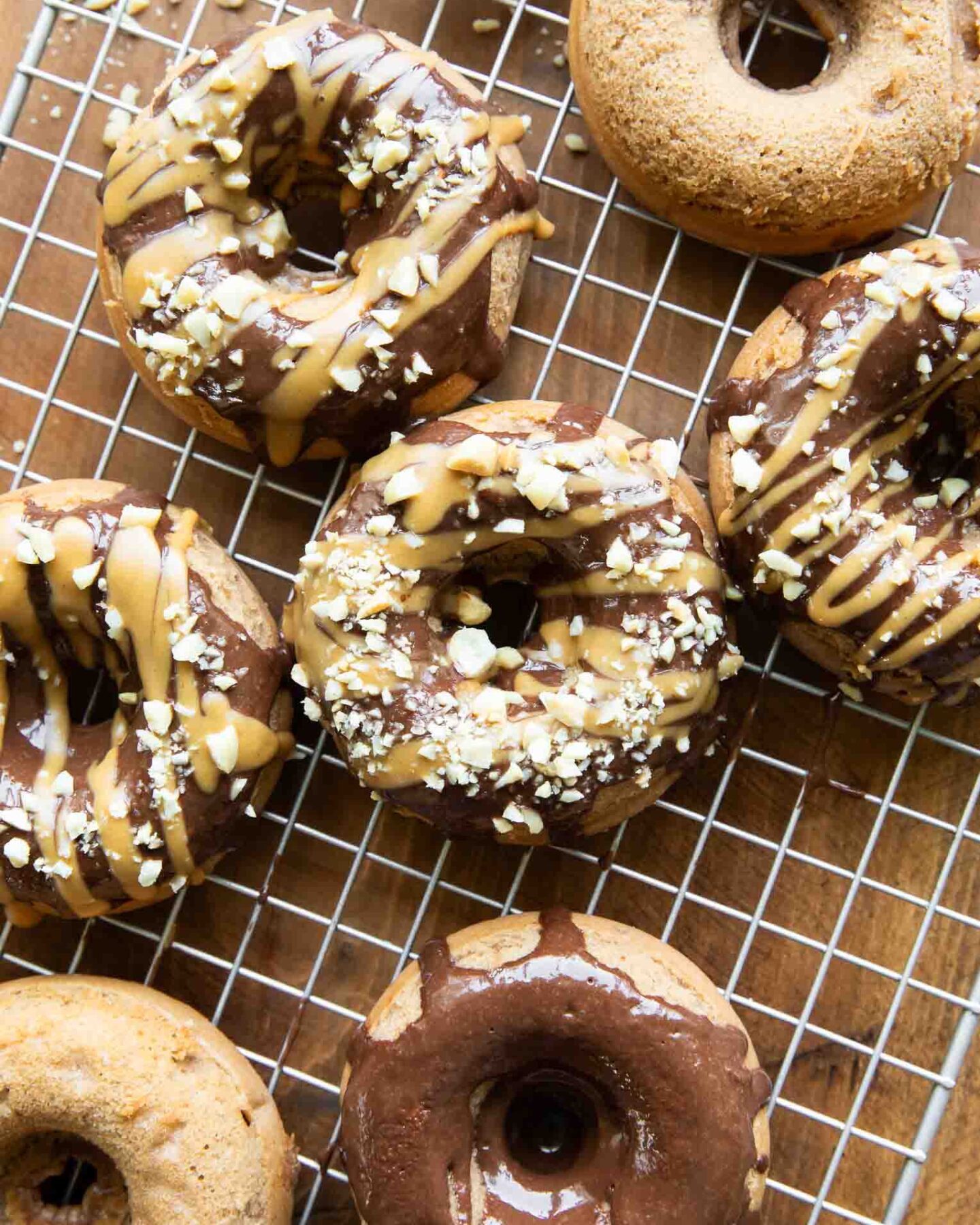 Top photo of Peanut Butter Chocolate Healthy Donuts recipe.