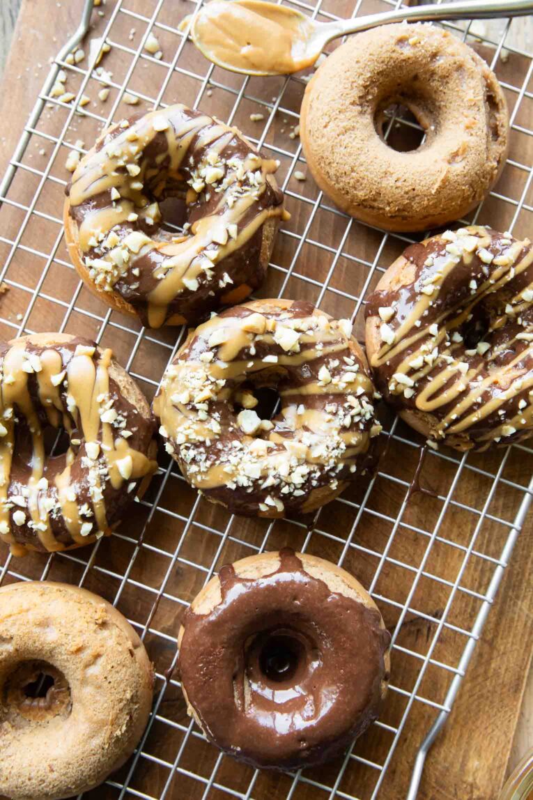 Top photo of cottage cheese healthy donuts.