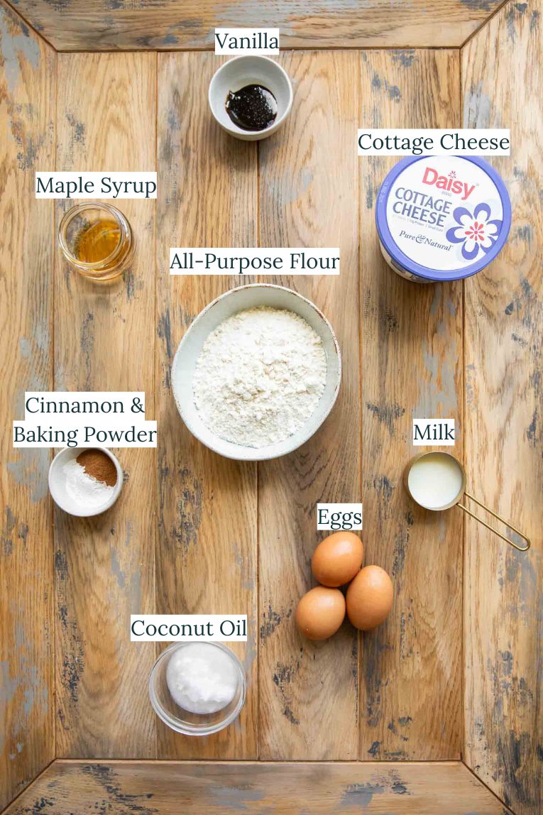 Cinnamon Roll Pancakes ingredients.