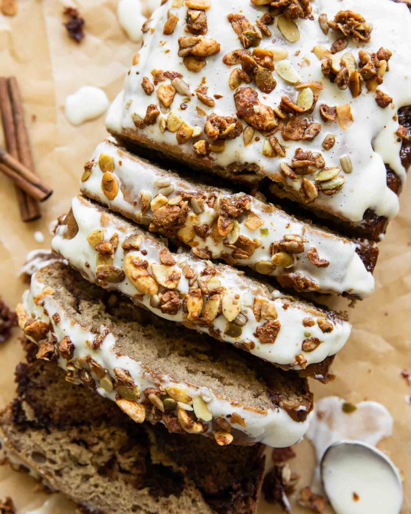 Top view of Cottage Cheese Banana Bread.