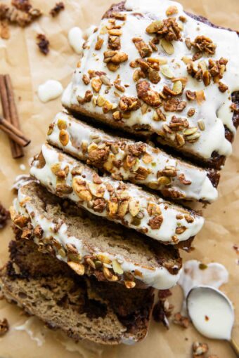 Top view of Cottage Cheese Banana Bread.
