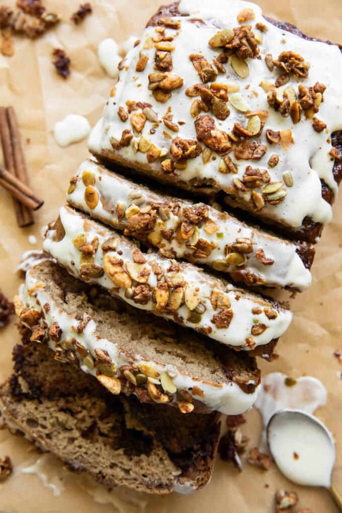 Top view of Cottage Cheese Banana Bread.