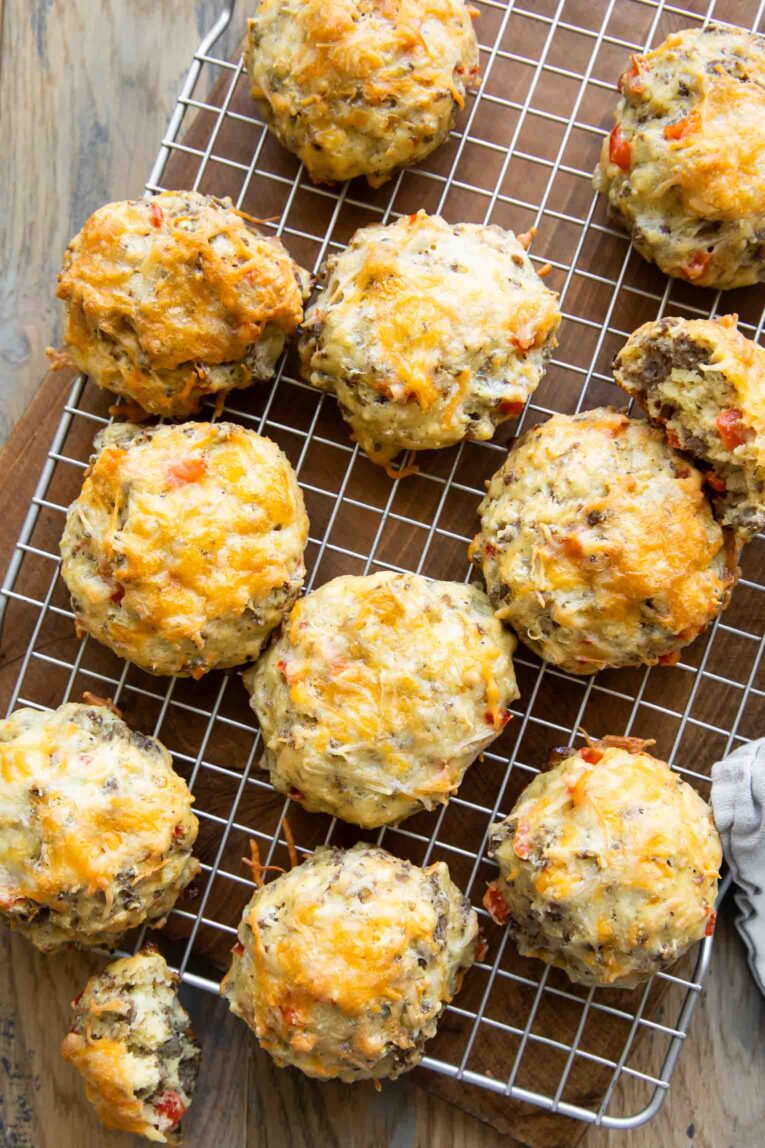 High Protein Egg Biscuits on a cooling rack.
