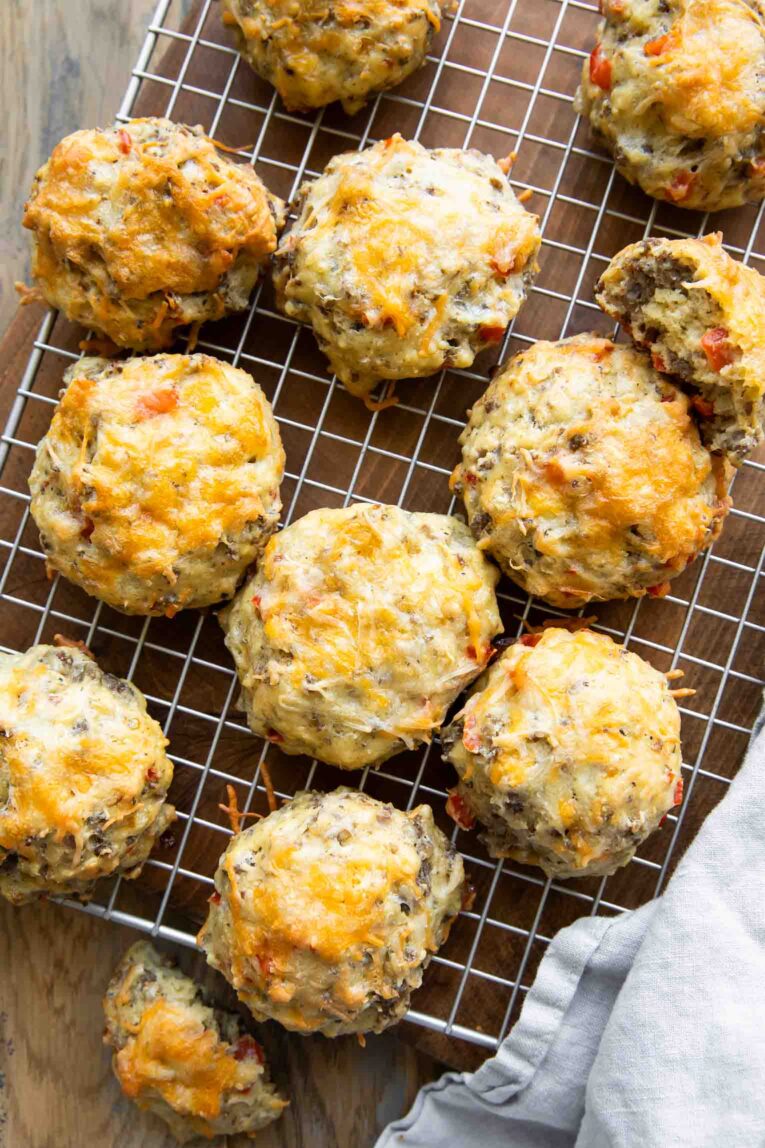 High Protein Egg Biscuits on a cooling rack.