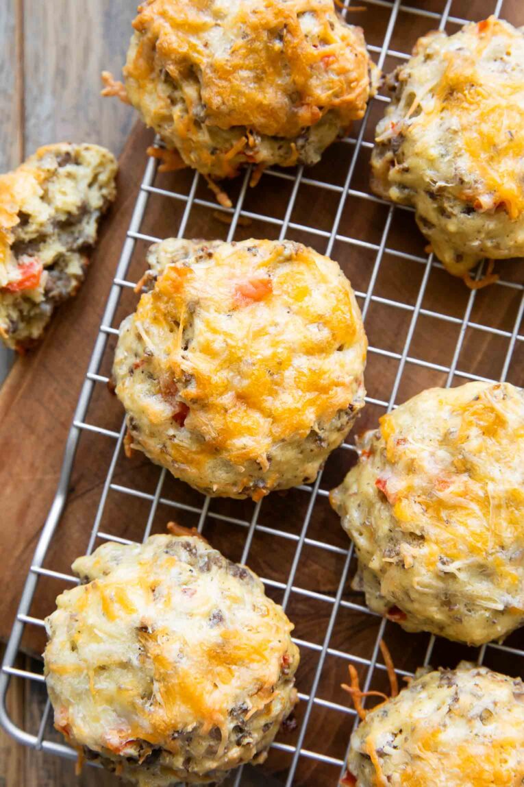 High Protein Egg Biscuits on a cooling rack.