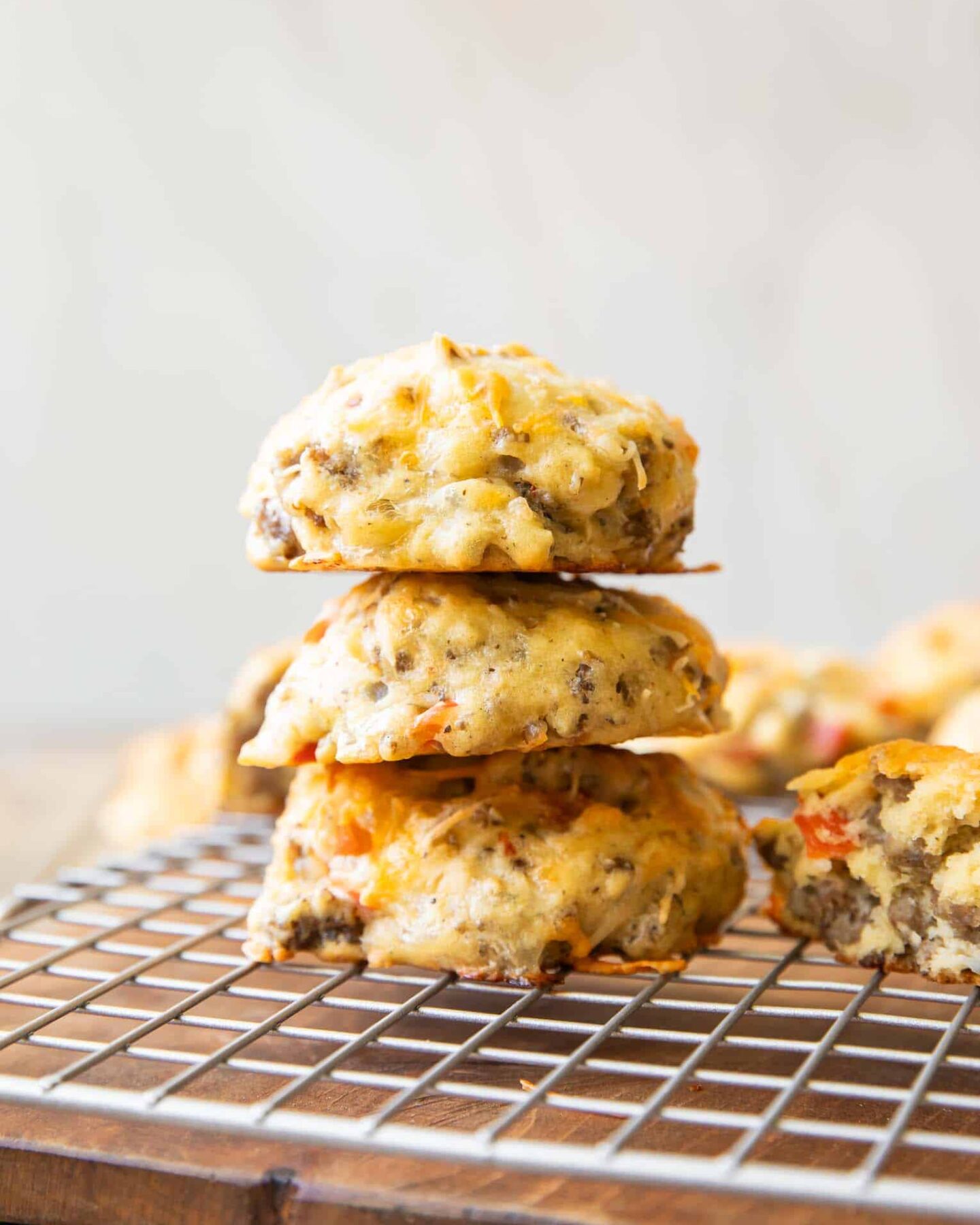 High Protein Egg Biscuits on a cooling rack.