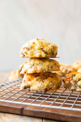 High Protein Egg Biscuits on a cooling rack.