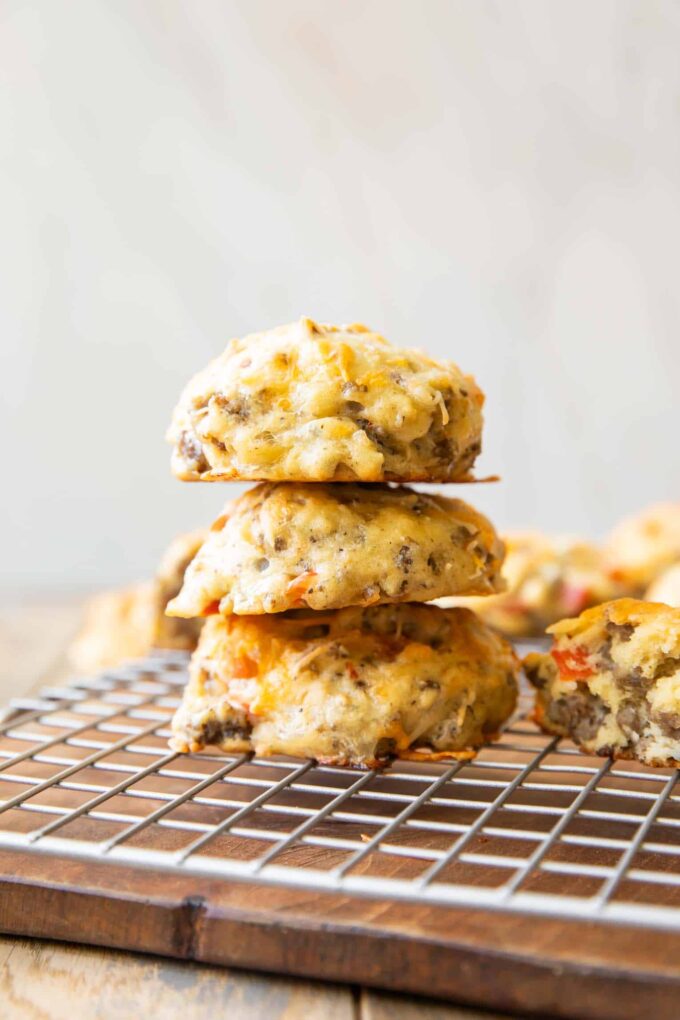 High Protein Egg Biscuits on a cooling rack.