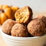 Pumpkin Donut Bites in a bowl.