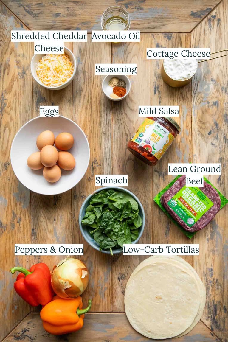 Sheet Pan Breakfast Burrito ingredients.