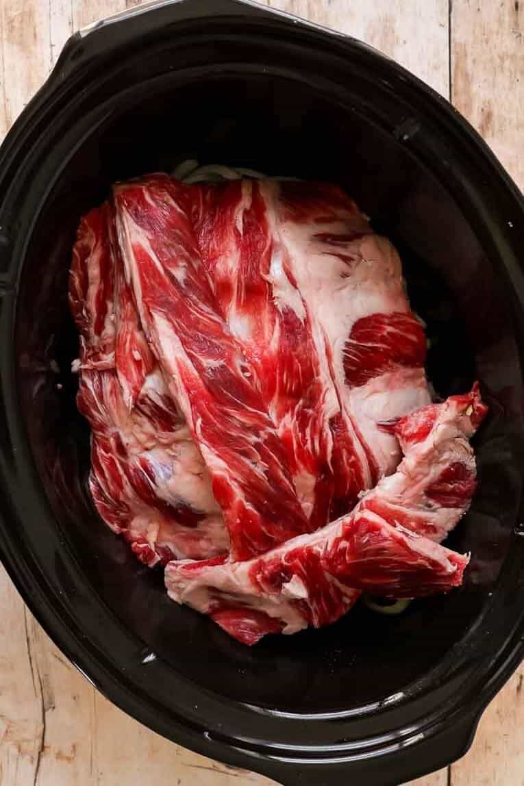 Ribs in a crockpot.