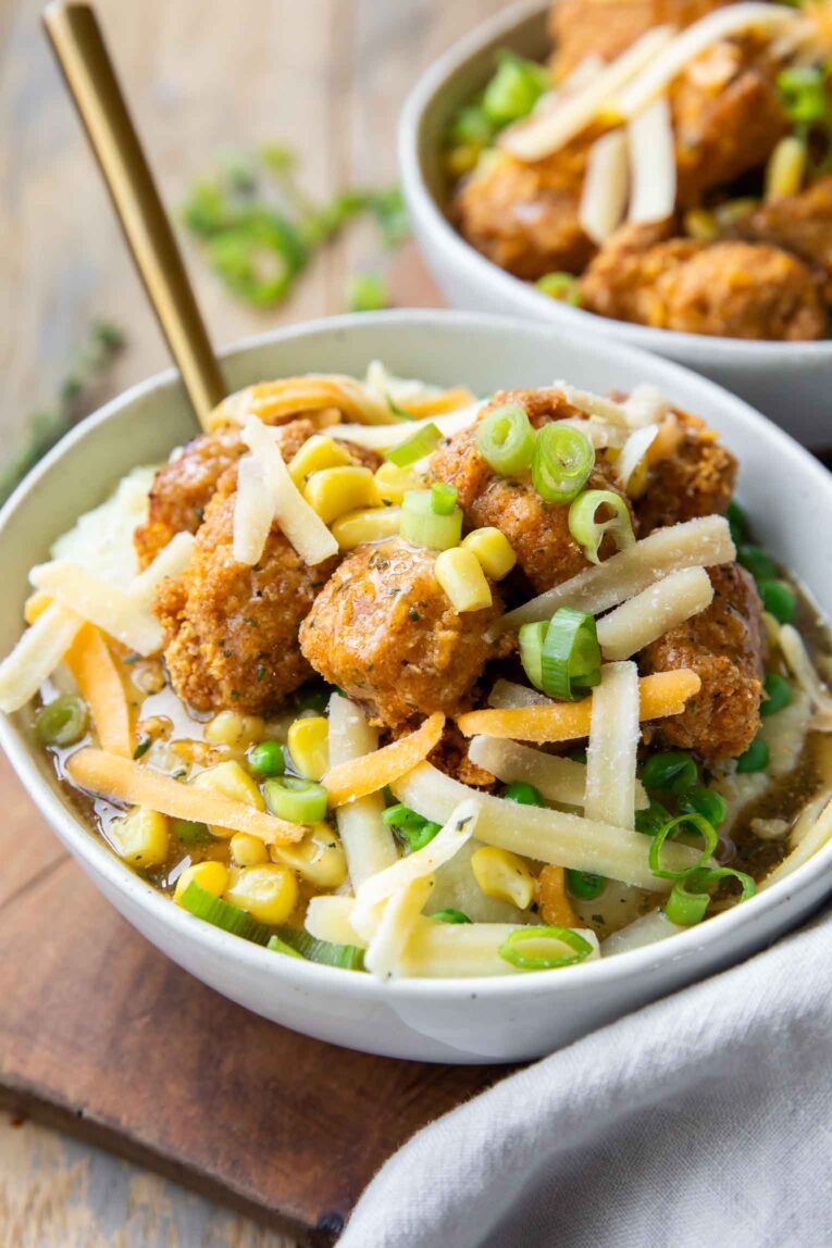 Angled Copycat KFC Bowls.