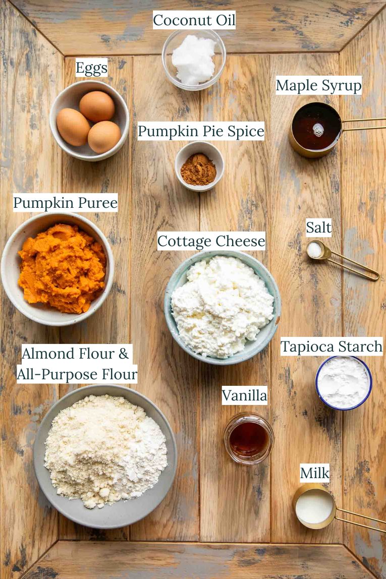 Cottage Cheese Pumpkin Cheesecake ingredients.