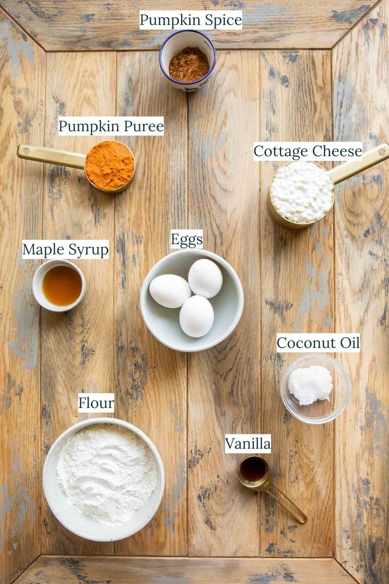 Pumpkin waffles ingredients.