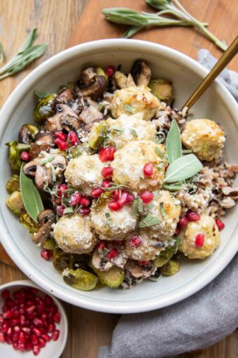 Sage Chicken Meatballs in a bowl.