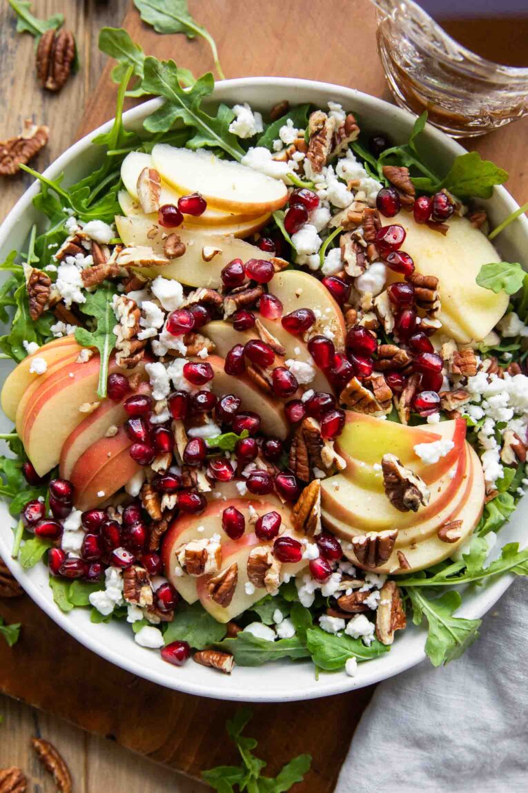Apple Cinnamon Pomegranate Pecan Salad.
