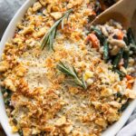 Baked Mixed Vegetable Casserole in a dish.