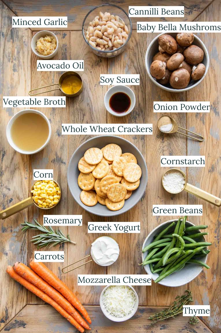 Baked Mixed Vegetable Casserole ingredients.
