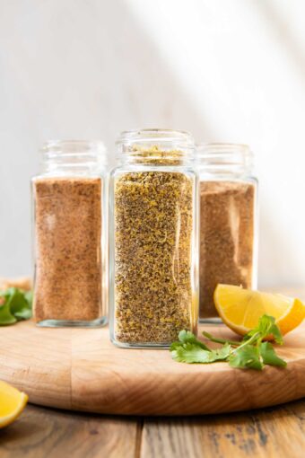 Three Seasonings in jars.